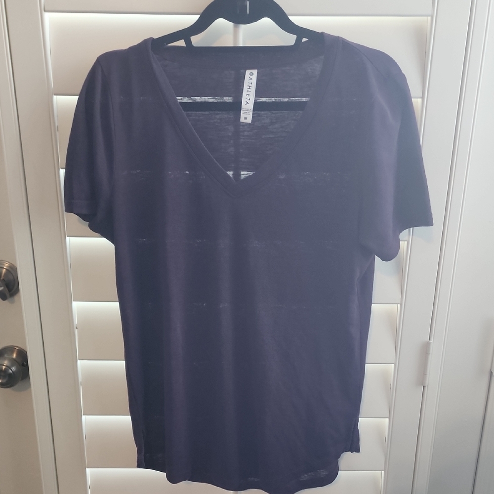 Athleta Purple V-Neck T-Shirt